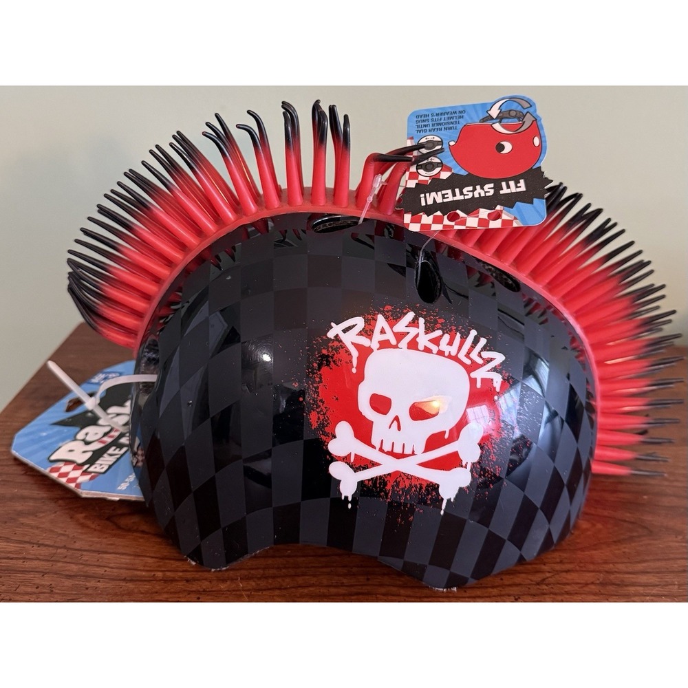 Raskullz Red & Black Mohawk Helmet For Age 5 -8 NWT